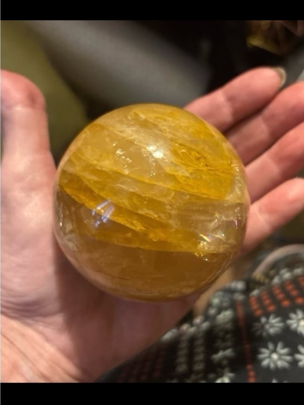 Golden Healer Crystal Sphere Decorative Accent